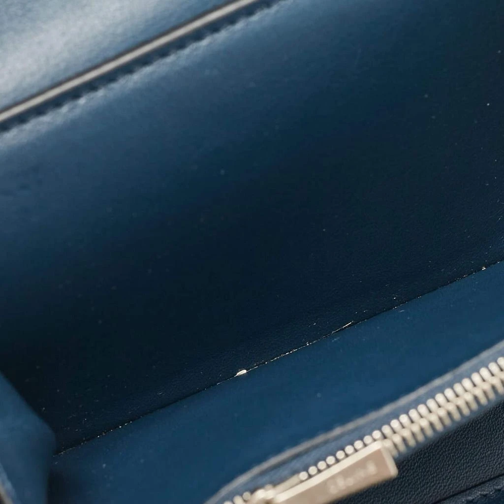 Celine Celine Navy Blue/Burgundy Leather Frame Trifold Wallet 3