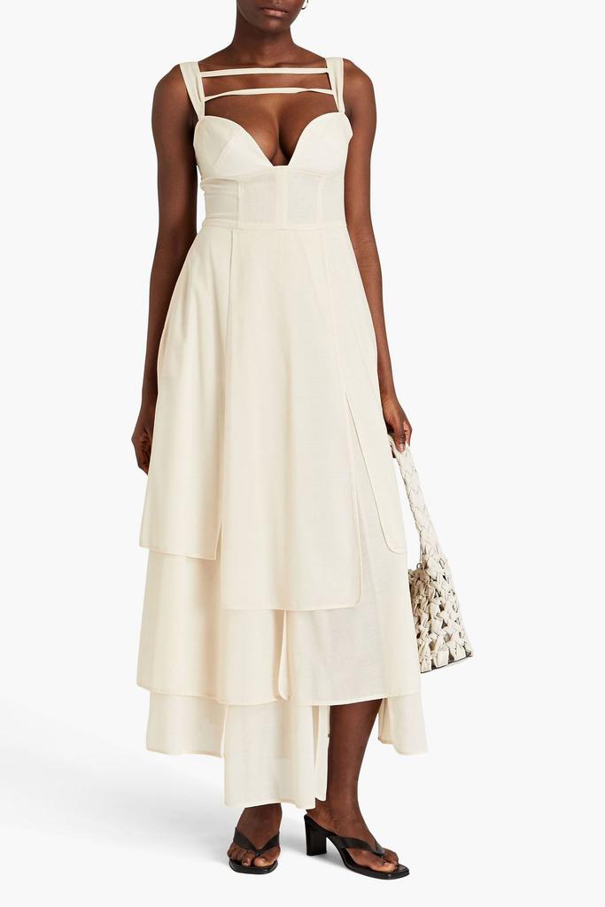 A.W.A.K.E. Mode Layered wool-blend midi dress