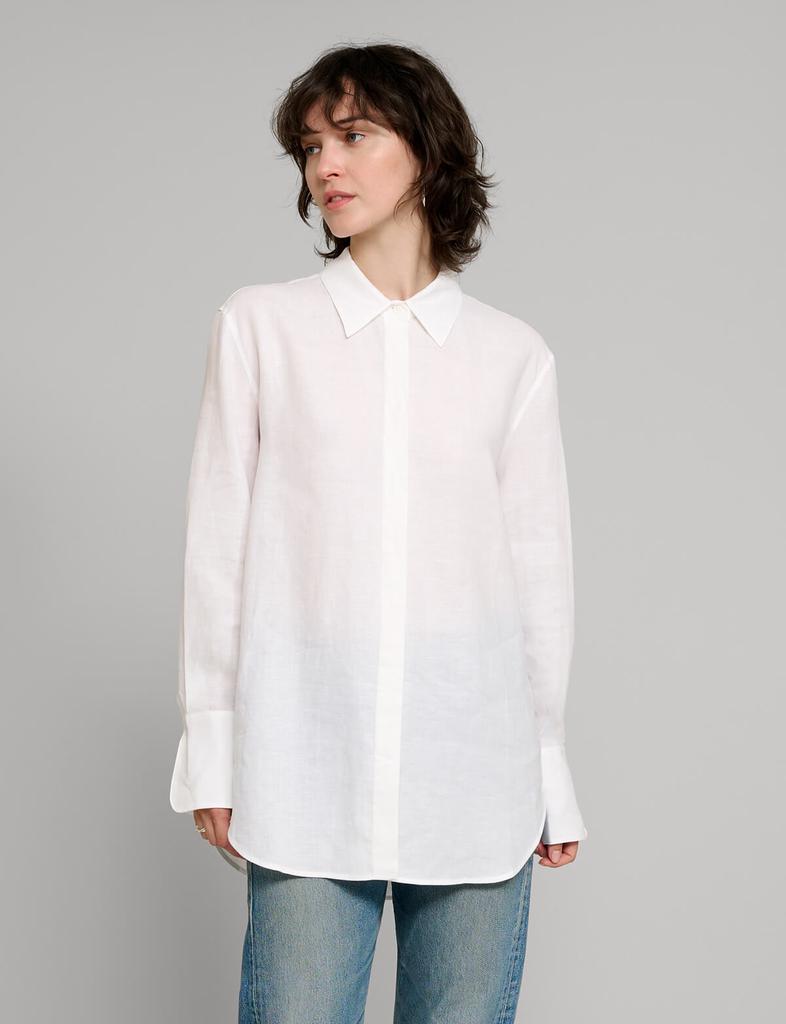 Pixie Market White Linen Shirt