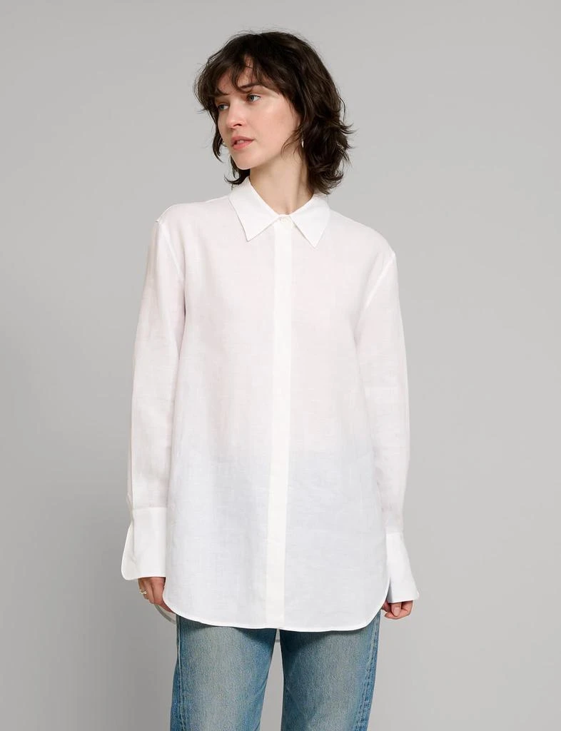 Pixie Market White Linen Shirt 1