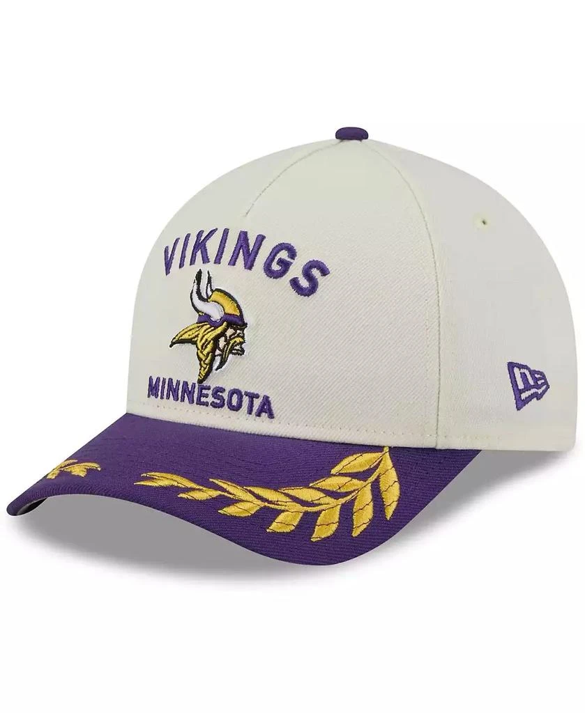 New Era Men's Cream/Purple Minnesota Vikings 2025 NFL Draft 9FORTY A-Frame M-Crown Adjustable Hat 1