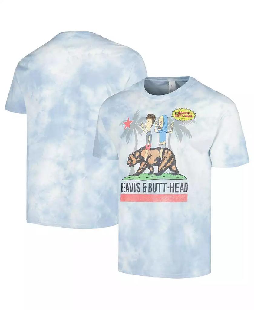 Mad Engine Men's and Women's White Beavis and Butt-Head Riding Cali Bear Graphic T-shirt