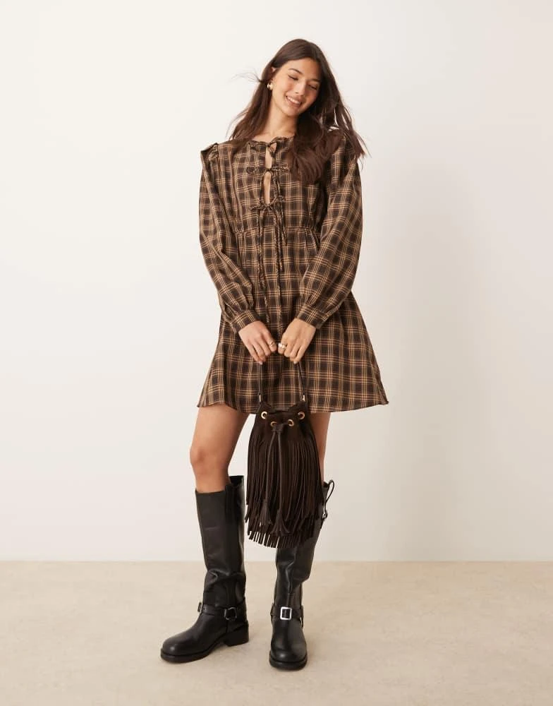 brown smock dress Maxi Ruby Smock Dress Brown Crepe