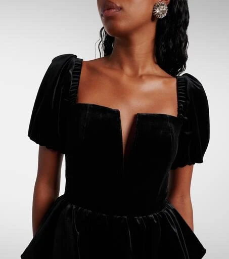 Self Portrait Peplum velvet midi dress 5