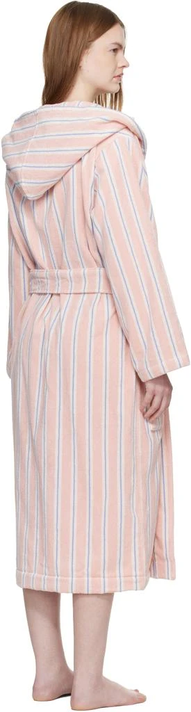 Tekla Pink Terry Hooded Bathrobe 3