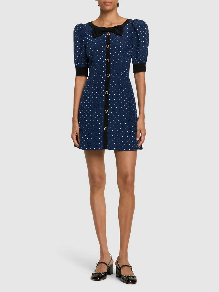 ALESSANDRA RICH Polka Dot Print Silk Mini Dress 1