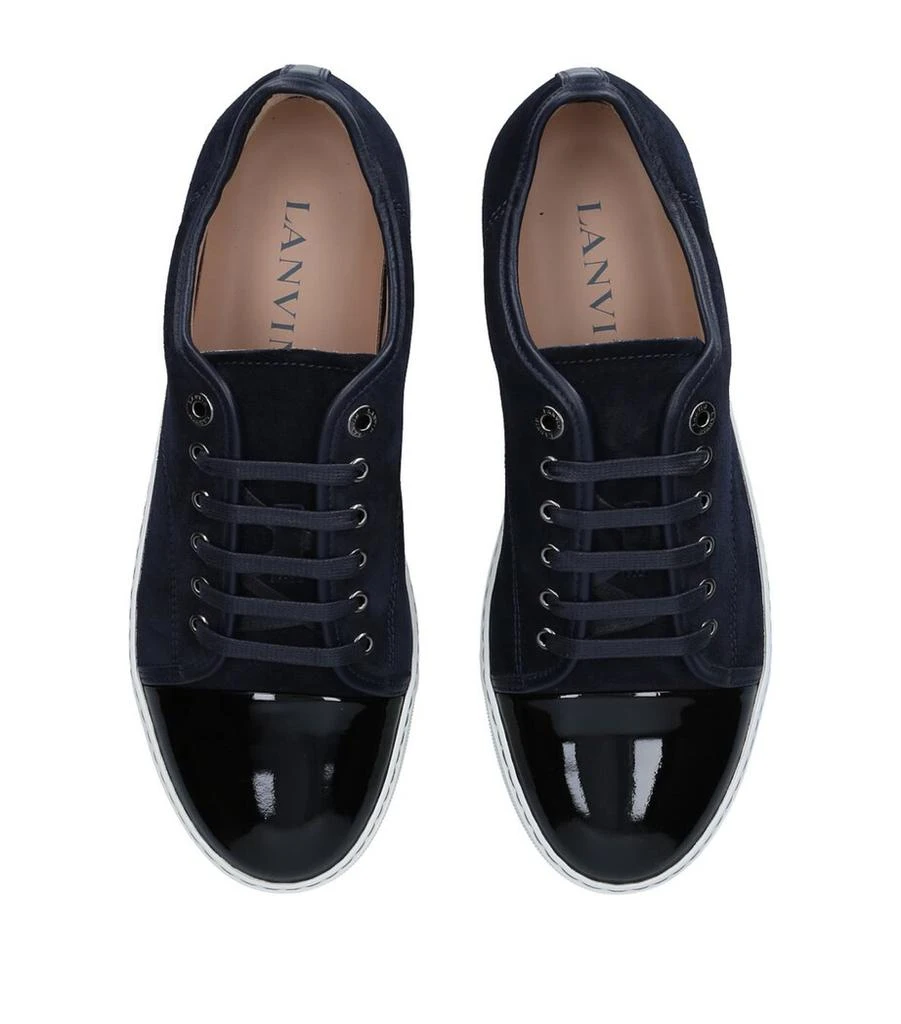 Lanvin Leather Cap-Toe Sneakers 4