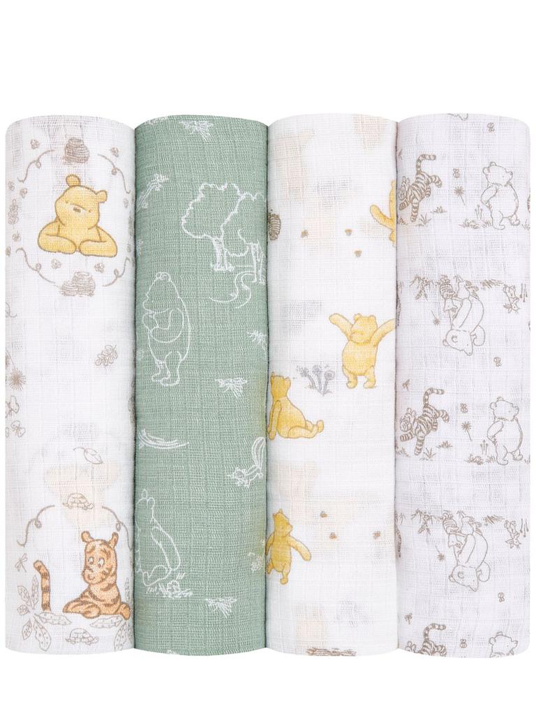 ADEN + ANAIS Set Of 4 Disney Cotton Muslin Swaddles