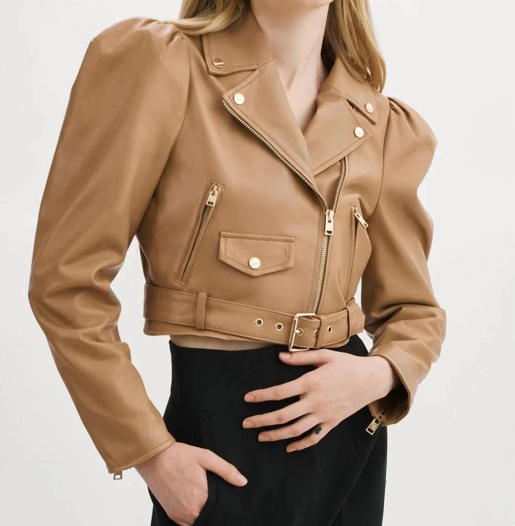 LaMarque Charnesa Leather Jacket In Sesame