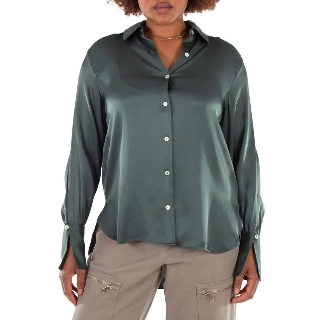 slim fit dress slacks Shop ANINE BING | BAR SILK SKIRT / DARK TEAL main image 0