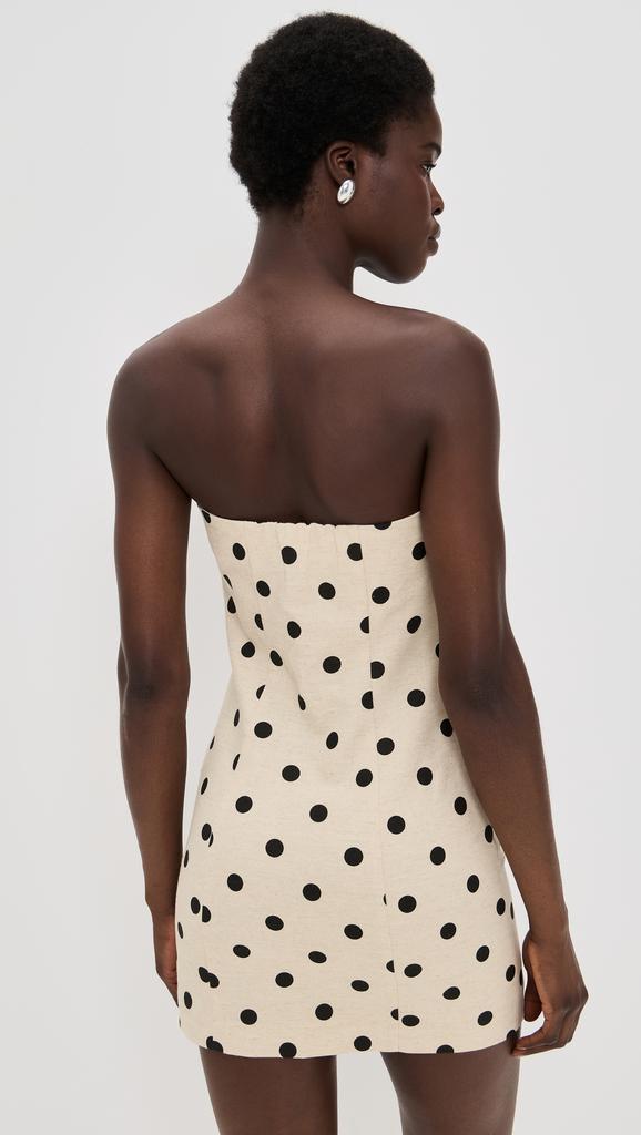 Endless Rose Polka Dot Linen Strapless Dress