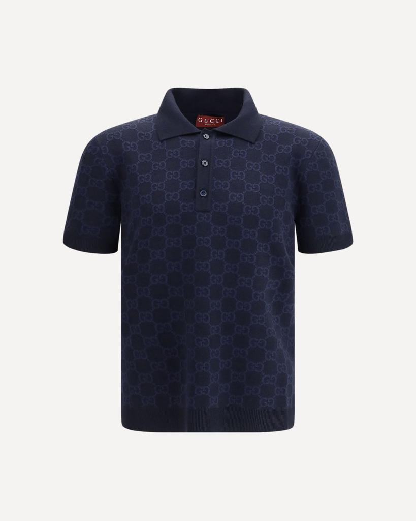GUCCI ネイビー GGモノグラムポロシャツ Gucci All-Over GG Jacquard Polo Shirt - Polo Shirts - Compare