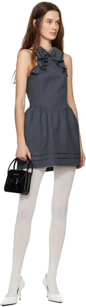 Shushu/Tong Gray 3D Bow Hanging Neck Minidress 4