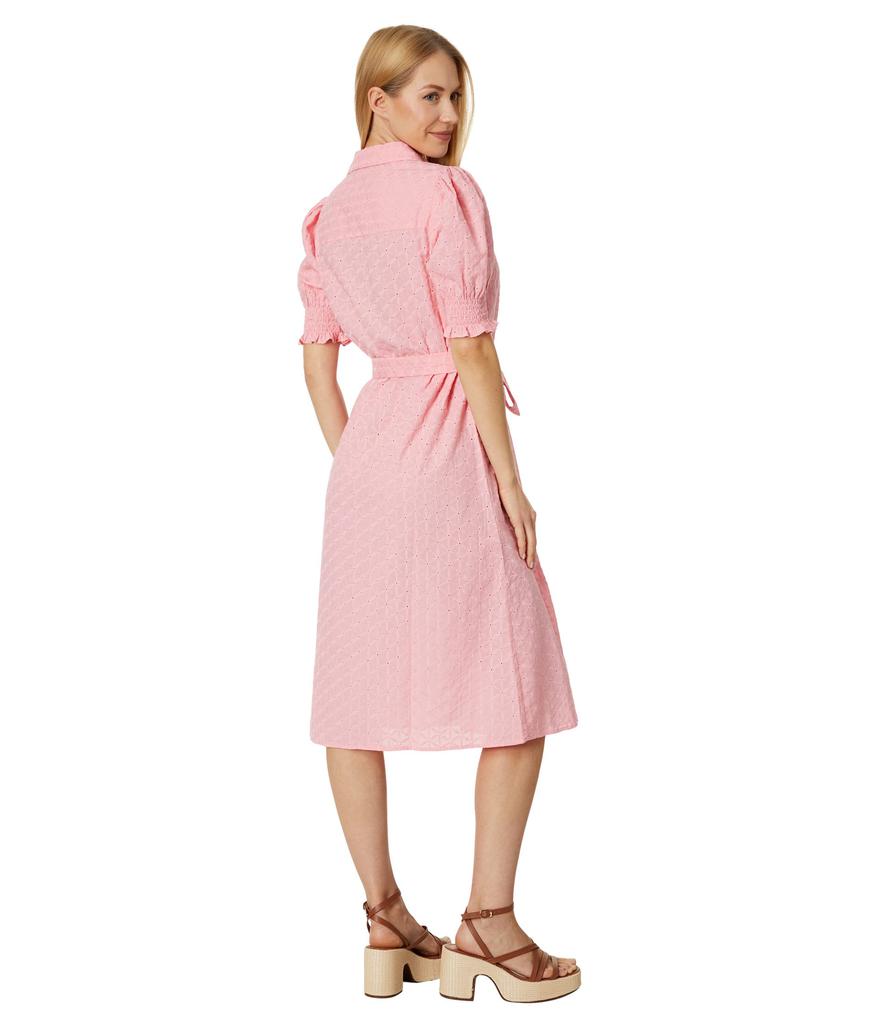 Tommy Hilfiger Puff Sleeve Eyelet Midi Dress