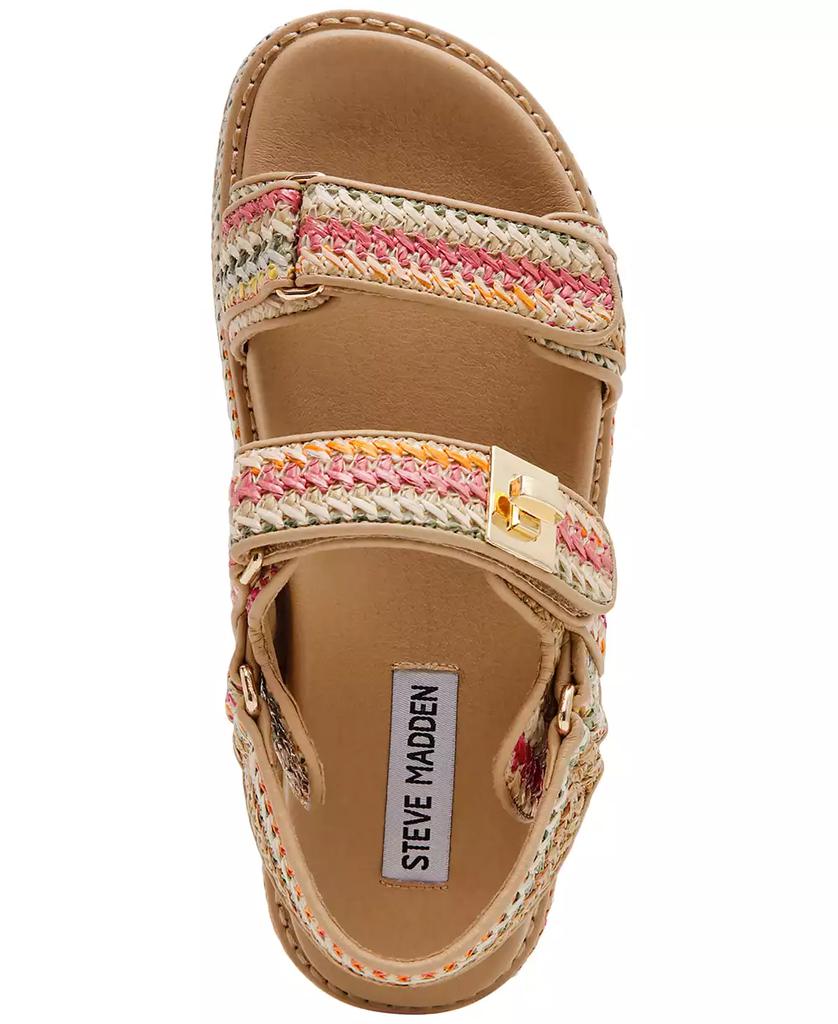 新作SALE☆7色展開♪【Steve Madden】BIGMONA フラットサンダル BIGMONA Natural Raffia Leather Women's Platform Sandal