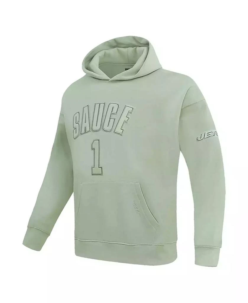 Pro Standard Men's Ahmad Sauce Gardner Light Green New York Jets Player Name and Number Pullover Hoodie 2