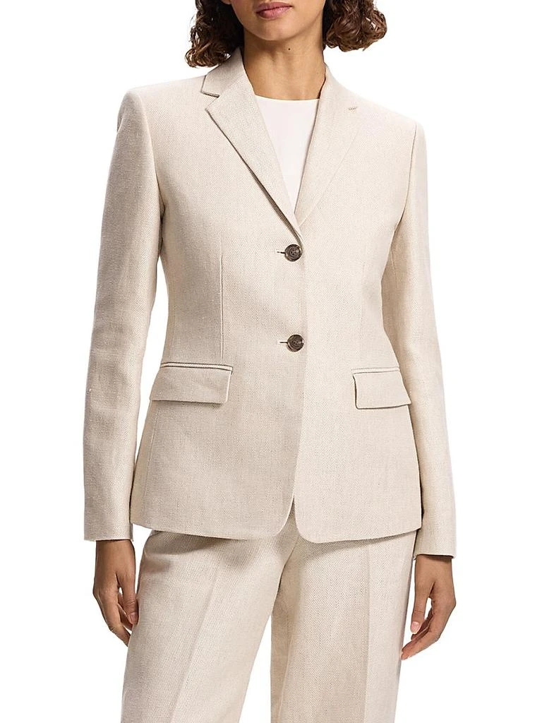 Theory Linen Single-Breasted Blazer 3
