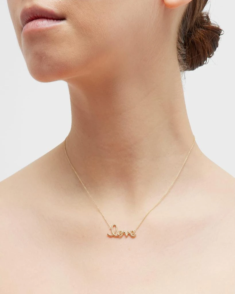 Sydney Evan 14K Yellow Gold Medium Rope Love Pendant Necklace 2