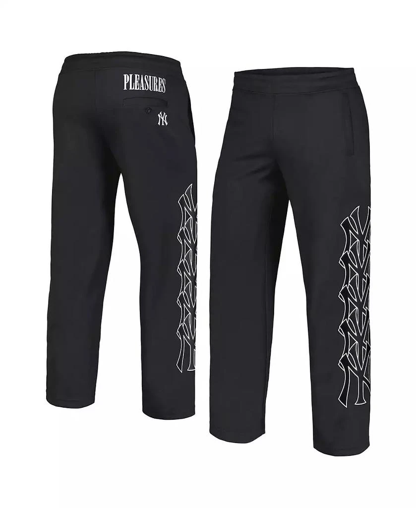 Pleasures Men's Black New York Yankees Pitcher Track Pants 1