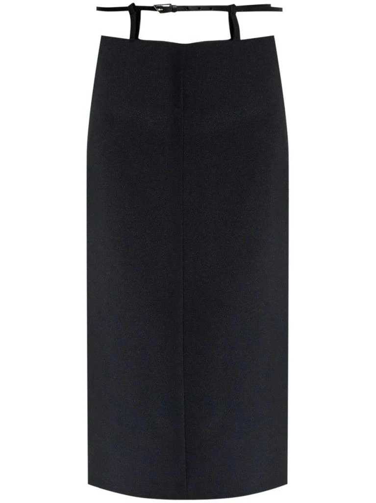 The Attico Fitted Black Midi Skirt 1