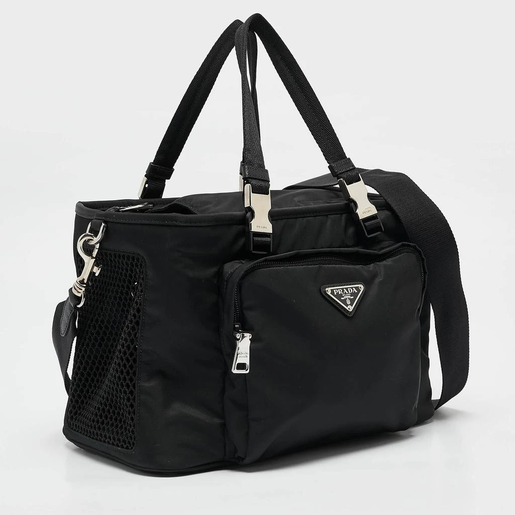 Prada Prada Black Re-Nylon and Leather Pet Bag 3