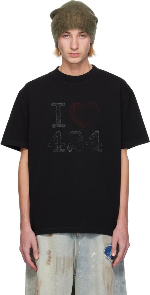 424 Black '424' T-shirt