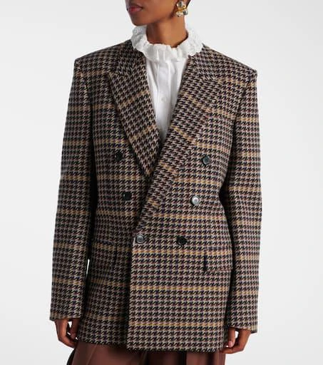 Yves Saint Laurent Houndstooth double-breasted wool blazer 6