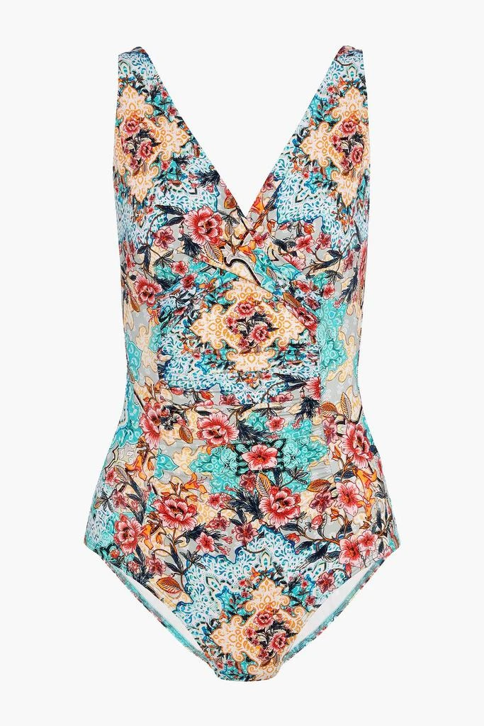 JETS AUSTRALIA by JESSIKA ALLEN Decorum ruched floral-print underwired swimsuit 1