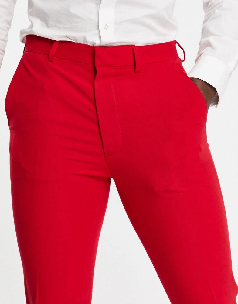 ASOS ASOS DESIGN super skinny suit trousers in red 3