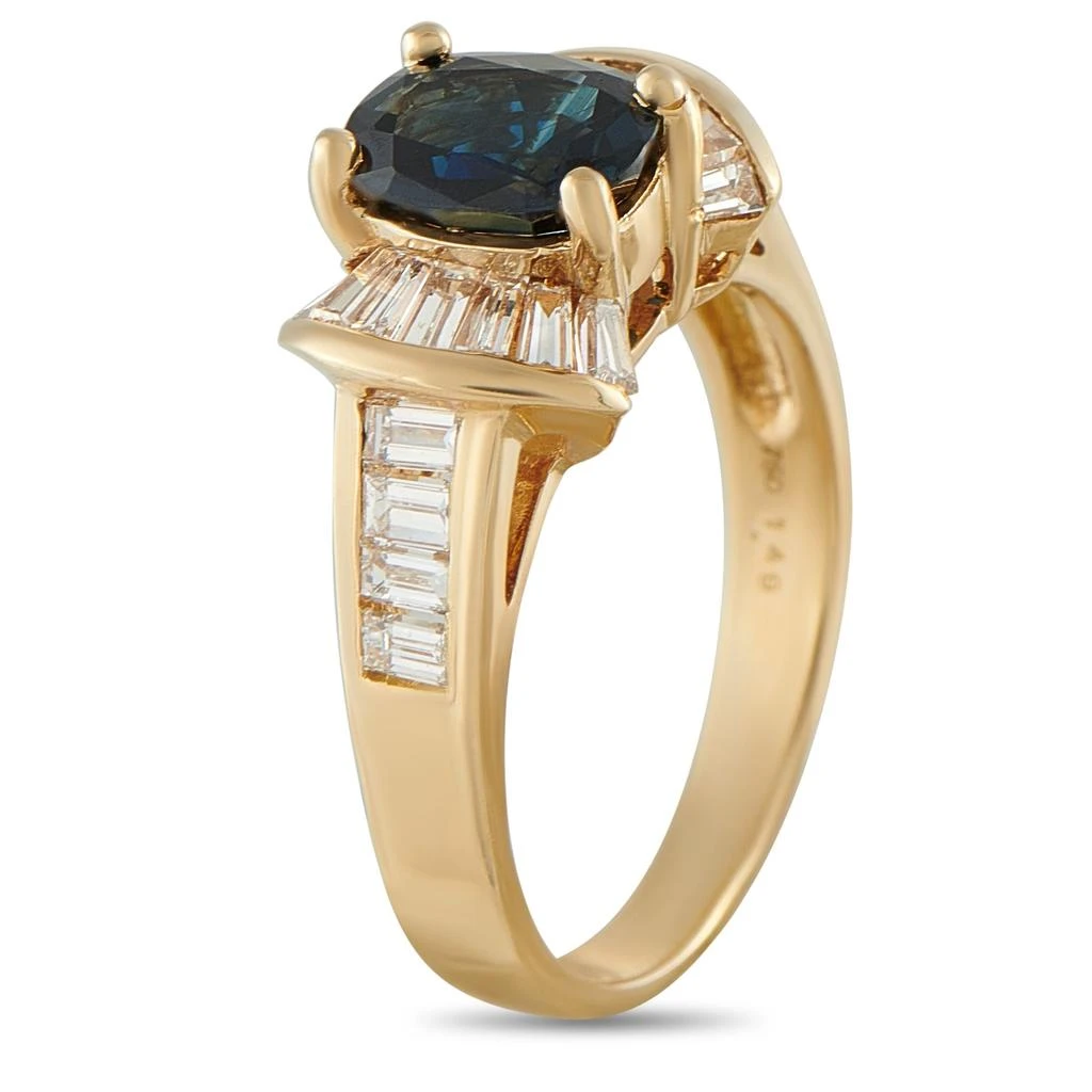 LB Exclusive 18K Yellow Gold 1.08ct Diamond and Sapphire Ring MF50-101625 2