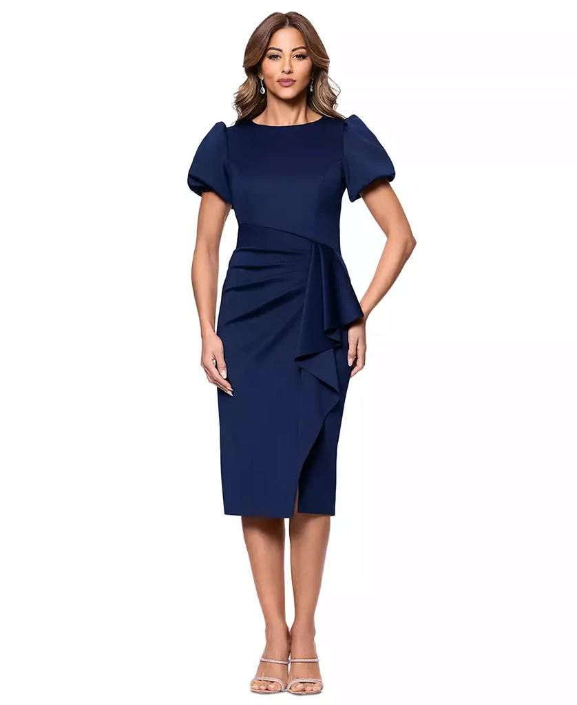XSCAPE Women's Draped Puff-Sleeve Sheath Dress 1
