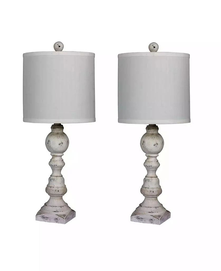 FANGIO LIGHTING Distressed Balustrade Resin Table Lamps, Set of 2