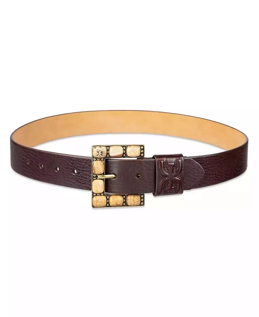 Brown stone embellished belt 30634110_60110278_600.jpg main image 2