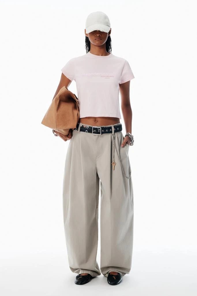 Alexander Wang Pink Cotton Shrunken Logo Tee 5