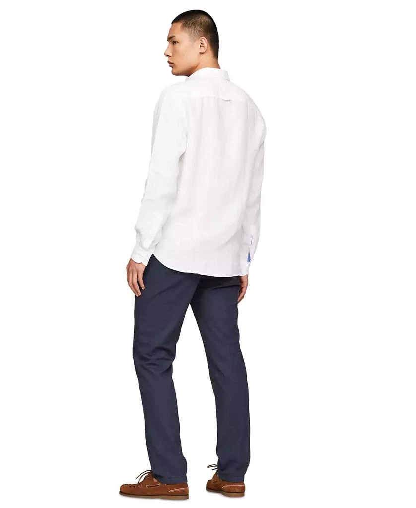 Tommy Hilfiger Men's Pigment-Dyed Linen Button-Down Long Sleeve Shirt 3