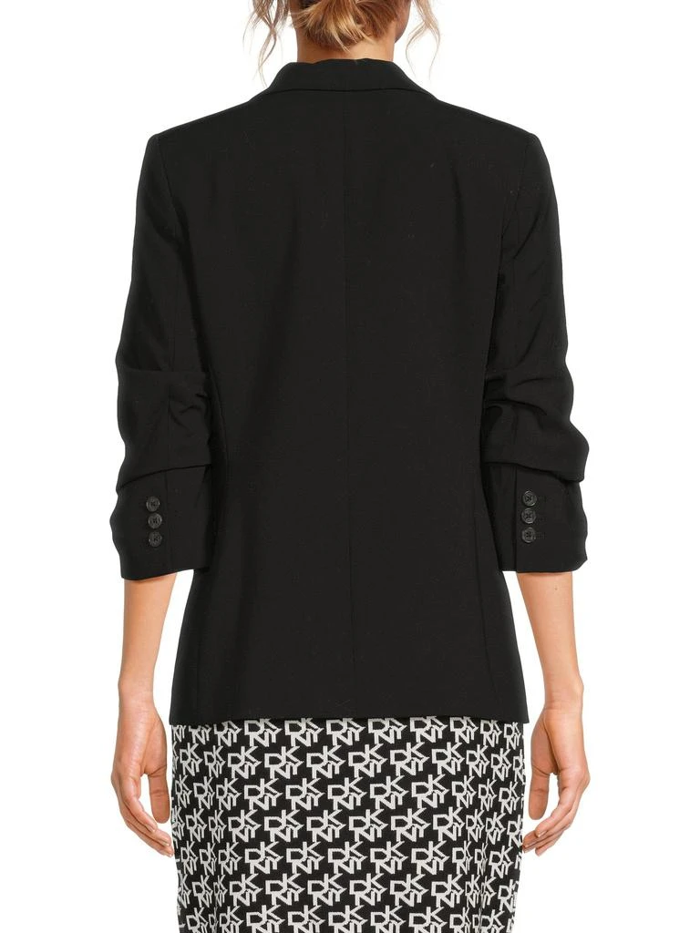DKNY Ruched Sleeve Single-Breasted Blazer 2