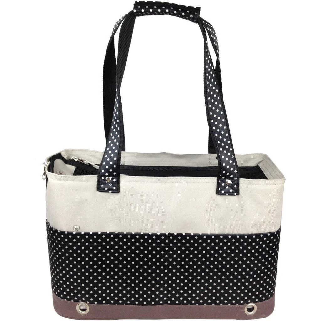Pet Life Pet Life 'Tote n' Boater' Trendy Spotted Designer Fashion Travel Pet Dog Carrier