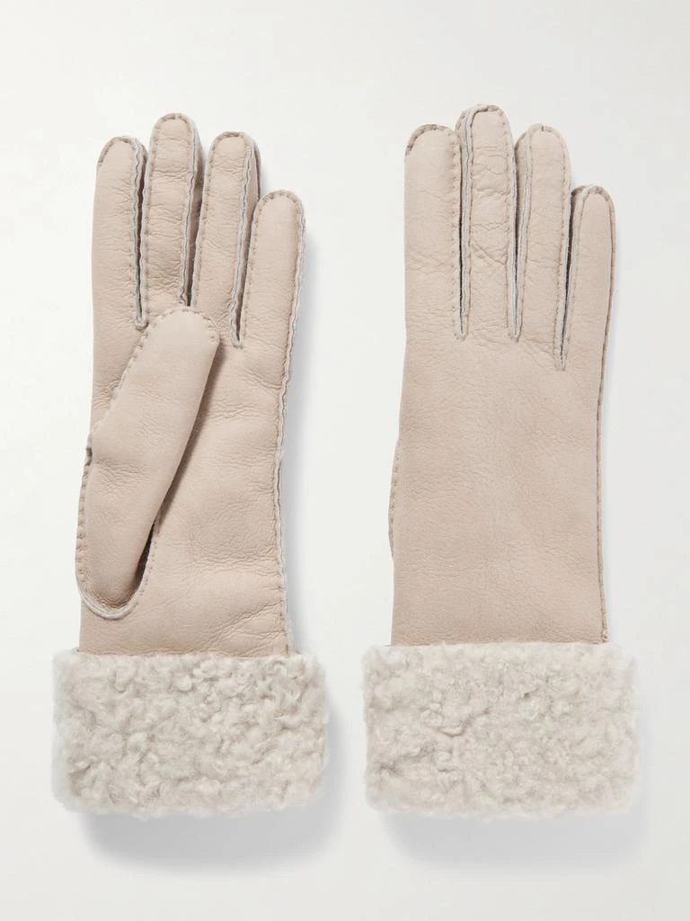 Brunello Cucinelli Shearling Gloves - Stone