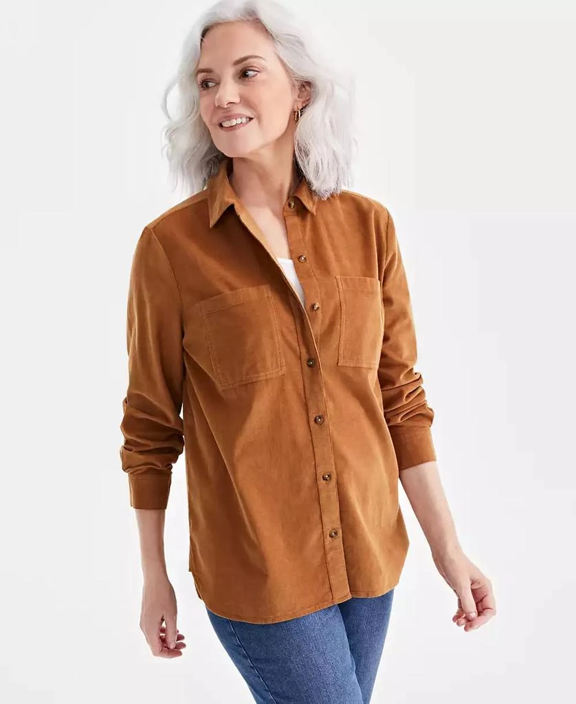 Style & Co Women's Cotton Corduroy Overshirt, Created for Macy's 1