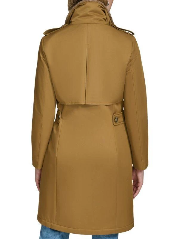 Andrew Marc Teagan Faux Shearling Single-Breasted Trench Coat 2