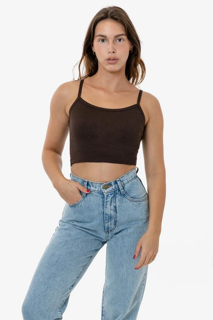 Los Angeles Apparel 43016 - Baby Rib Spaghetti Crop Tank 10