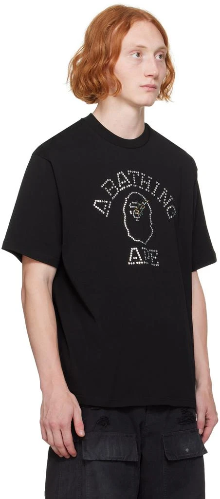 Bape Black Rhinestone College T-Shirt 2