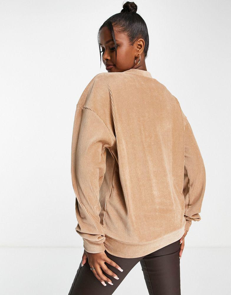 NA-KD NA-KD x Rianne Meijer co-ord velour sweater in beige