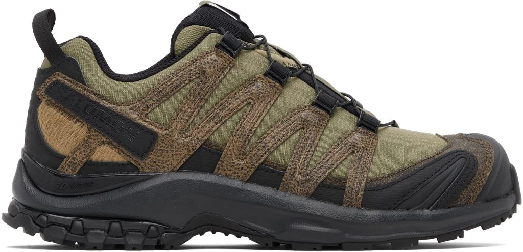 Salomon Khaki XA Pro 3D Distressed Leather Sneakers