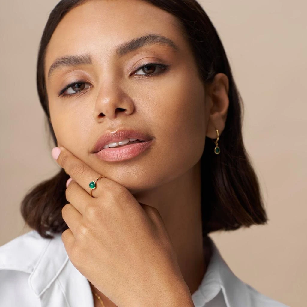 Orelia LUXE LUXE Green Onyx Teardrop Ring SM 2