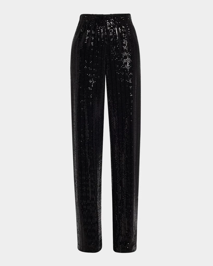 Alice + Olivia Elba Sequined Straight-Leg Pants 1