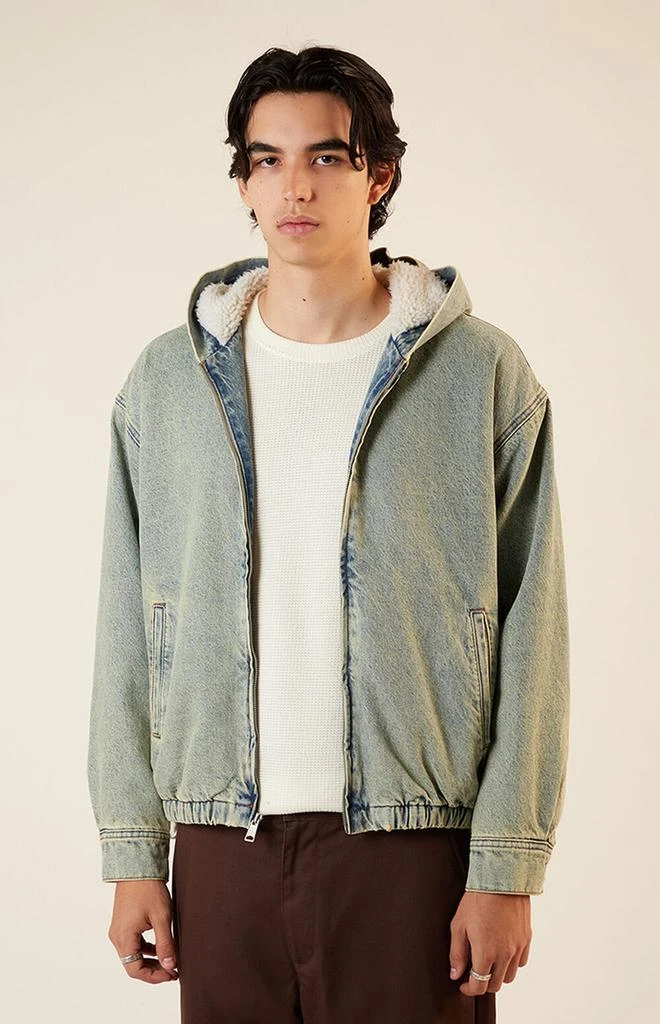 PacSun Light Indigo Hooded Denim Jacket 1