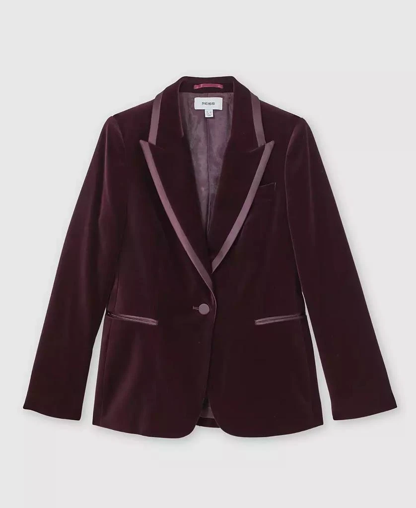 REISS Women's Elia Velvet Single-Breasted Suit Blazer 2