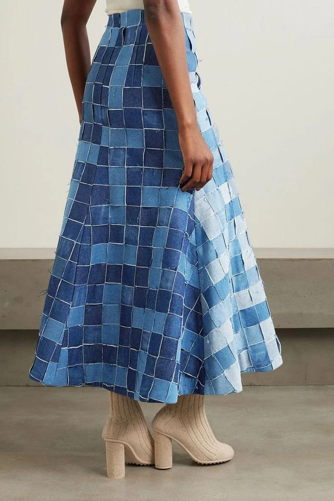 A.W.A.K.E. Mode Patchwork denim maxi skirt 3