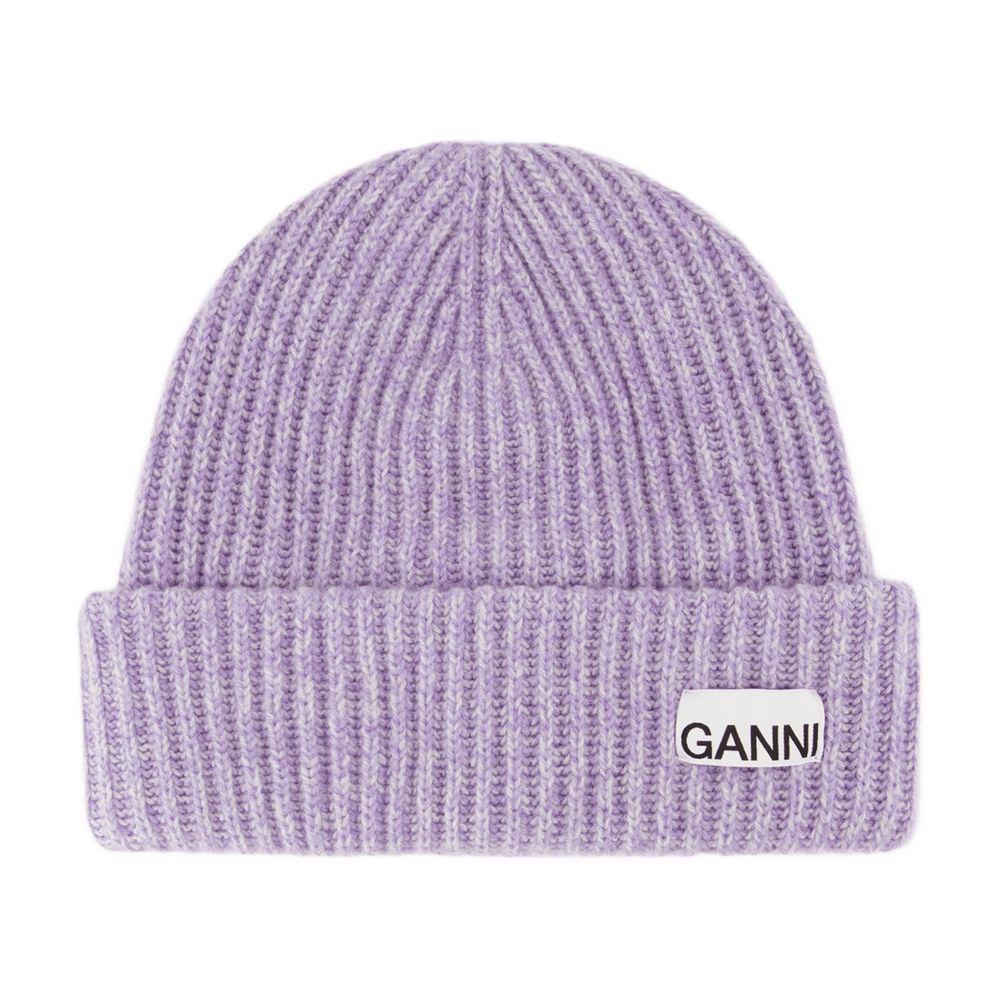 Ganni Beige Fitted Wool Rib Knit Beanie - Hats - Compare